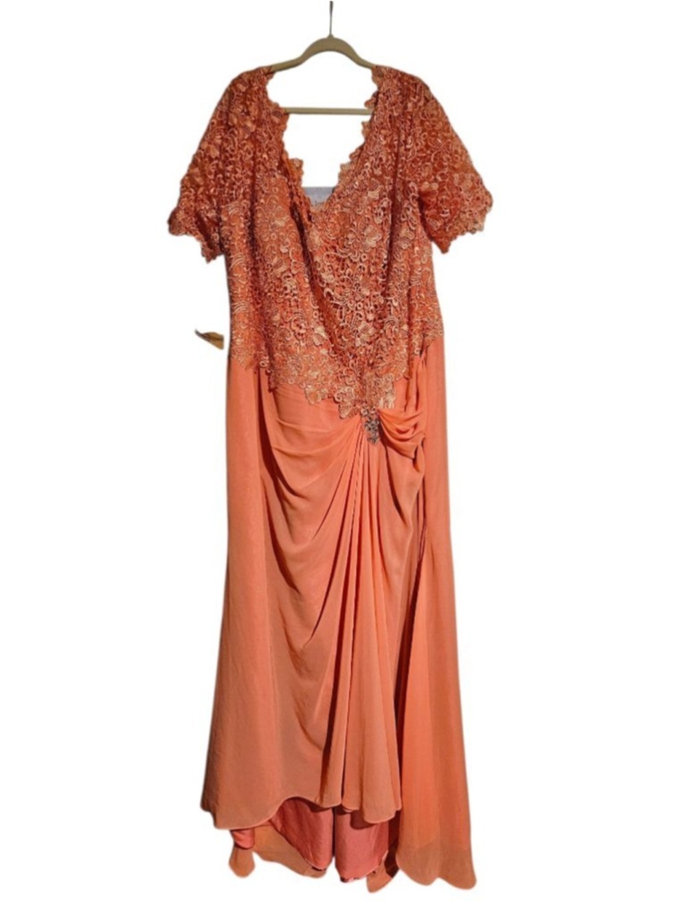 JENJENHOUSE Watermelon Lace Maxi Dress Plus Size 26W - Picture 9 of 10